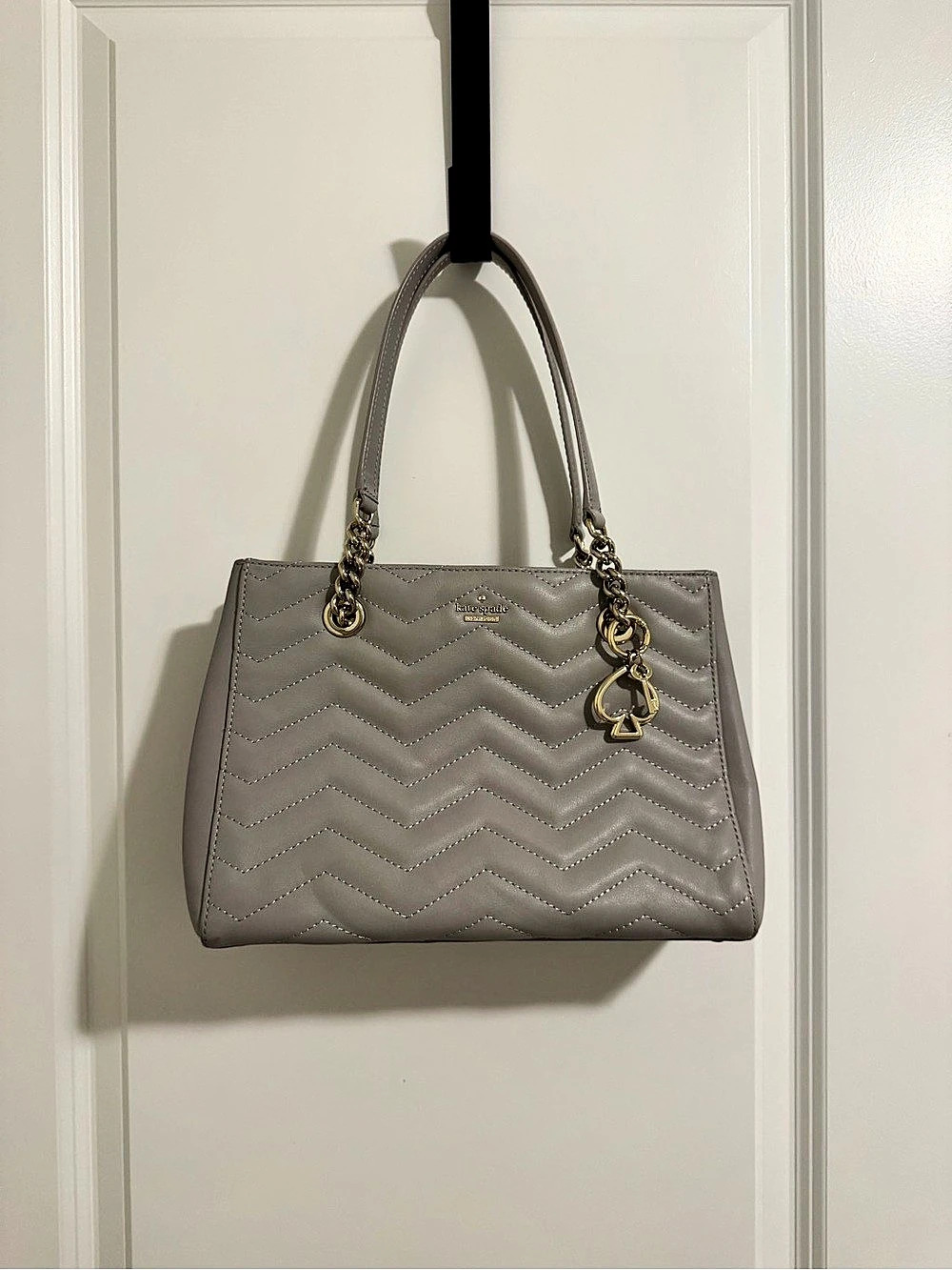 Kate Spade Reese Park Small Courtney Quilted Shoulder Bag in Gray